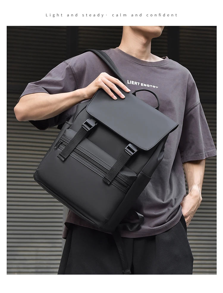 Men's Black Fashion Backpack – Spacious & Durable for Business & Travel