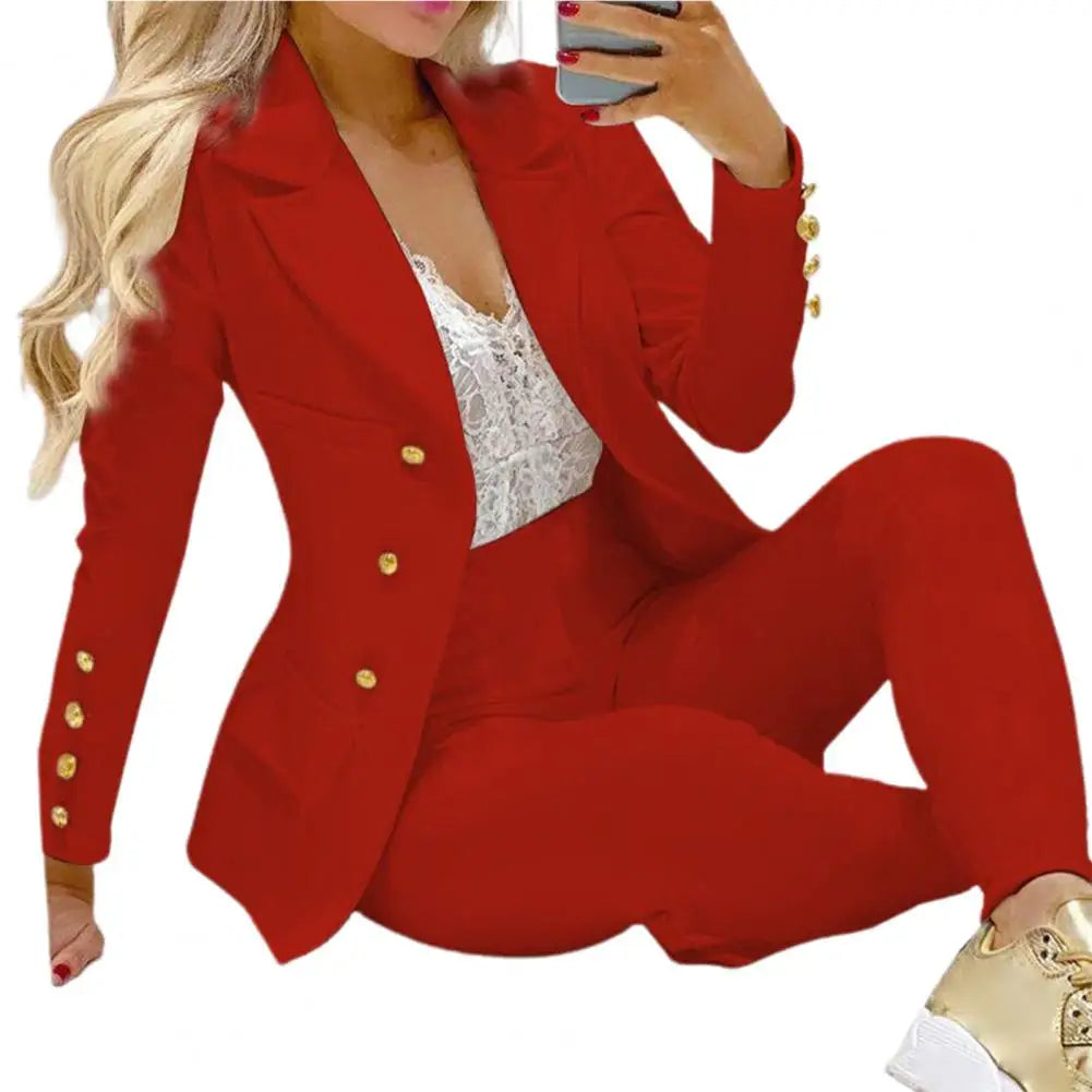 AMEHE Women’s 2-Piece Office Work Suit – Cardigan & Pants
