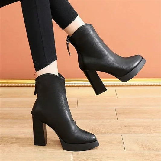 Women’s Luxury Leather Boots – Super High Heel Shoes