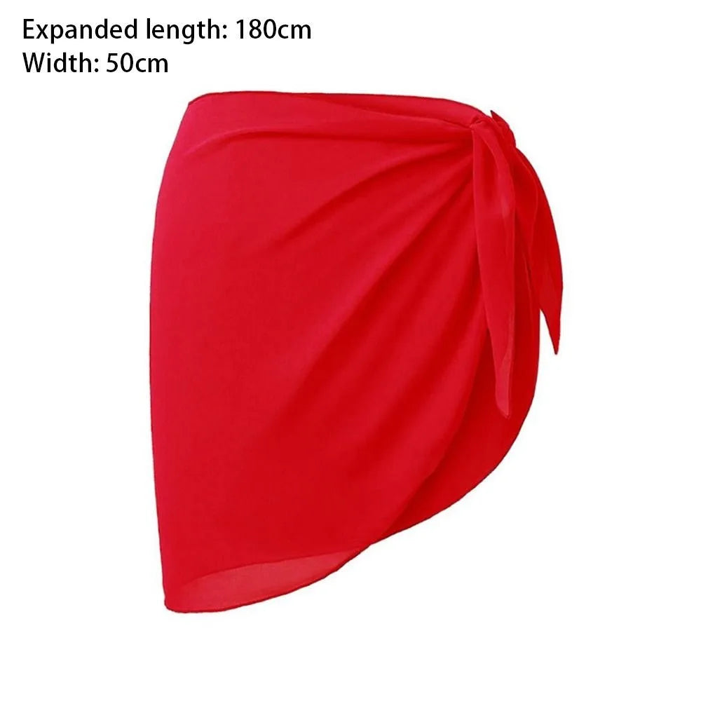 AMEHE Women's Sheer Chiffon Sarong Wrap Beach Cover-Up Skirt
