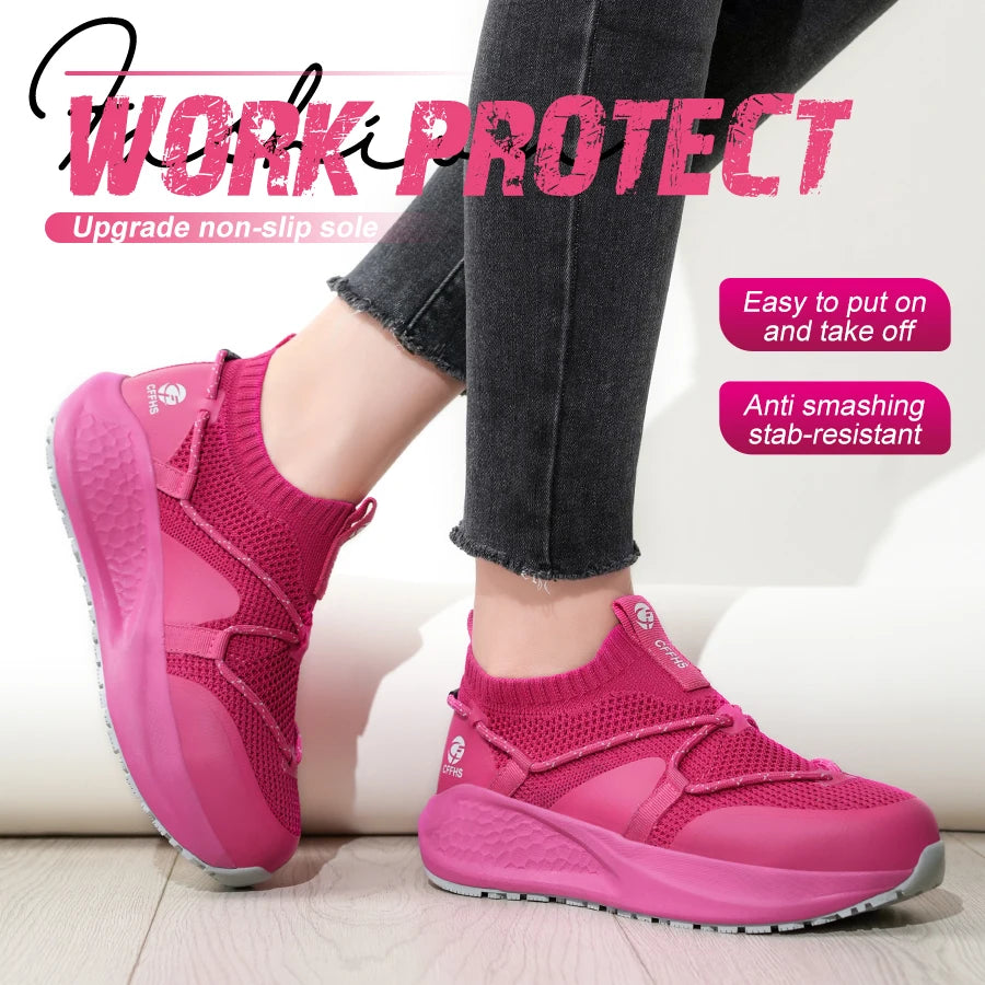Ladies’ Safety Work Sneakers – Non-Slip, Puncture-Resistant