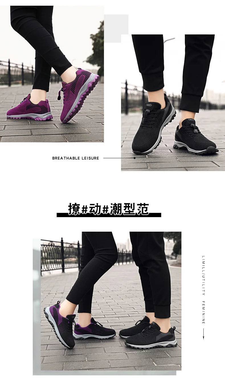 Women’s Platform Lace-Up Sneakers – Casual Running & Vulcanized Shoes