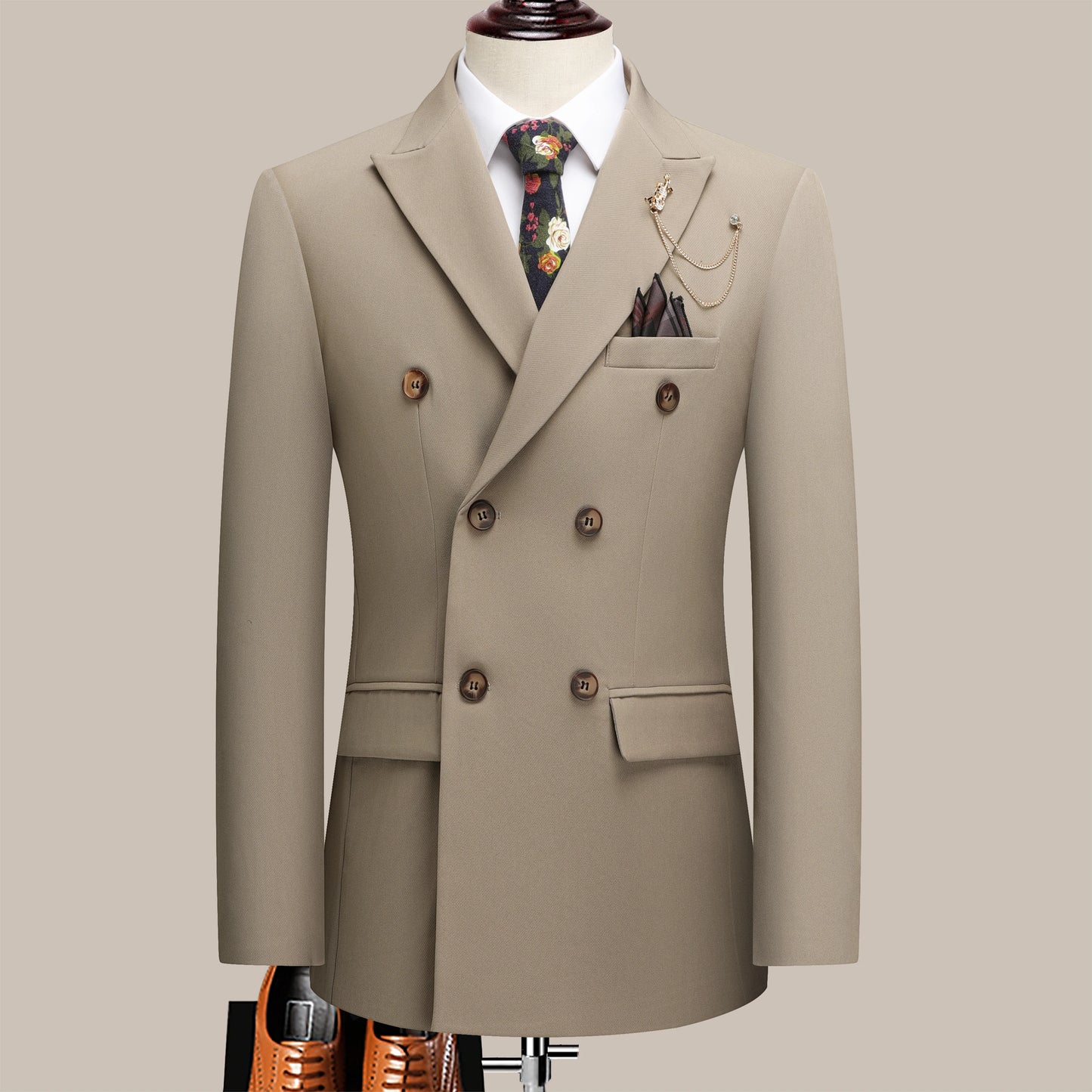 AMEHE Men’s 2-Piece Business Suit – Lapel Collar