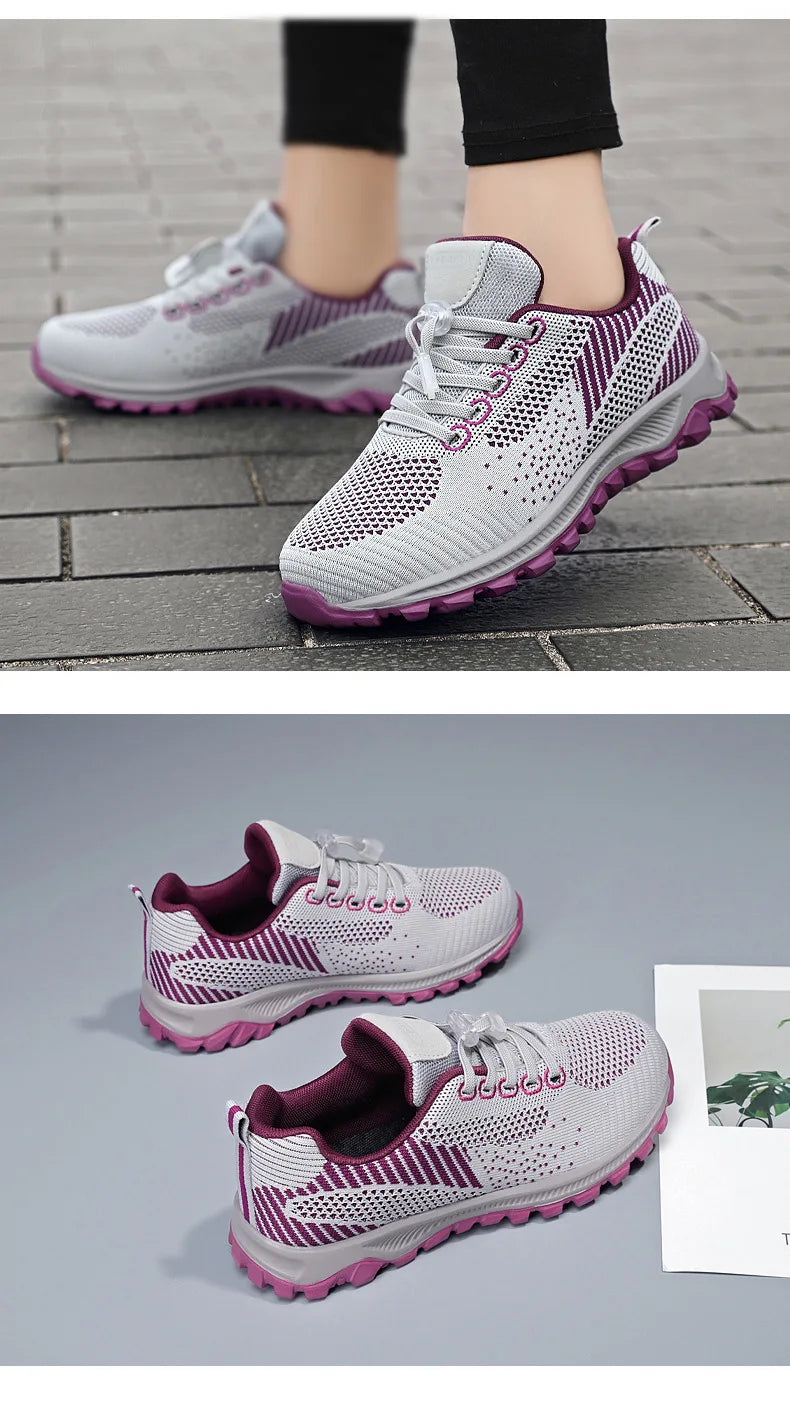 Women’s Platform Lace-Up Sneakers – Casual Running & Vulcanized Shoes