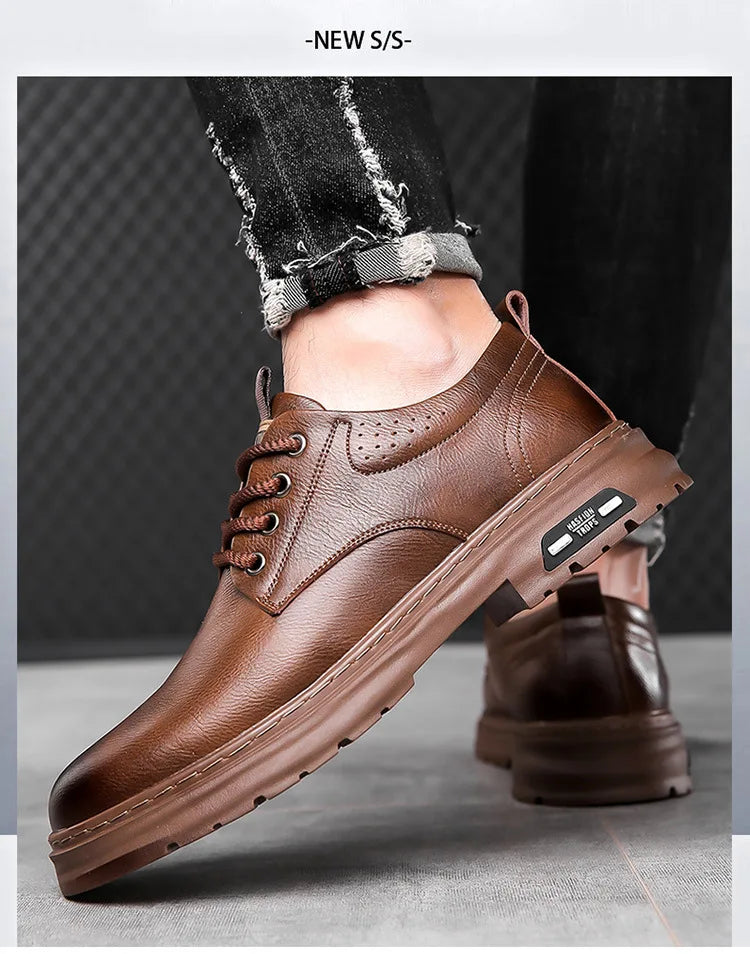 Men’s Retro Platform Loafers – Spring/Autumn Casual Shoes