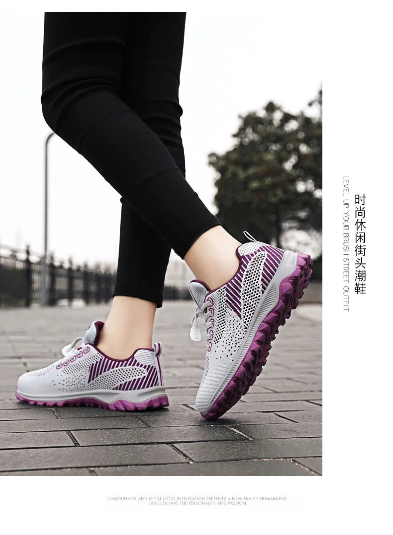 Women’s Platform Lace-Up Sneakers – Casual Running & Vulcanized Shoes