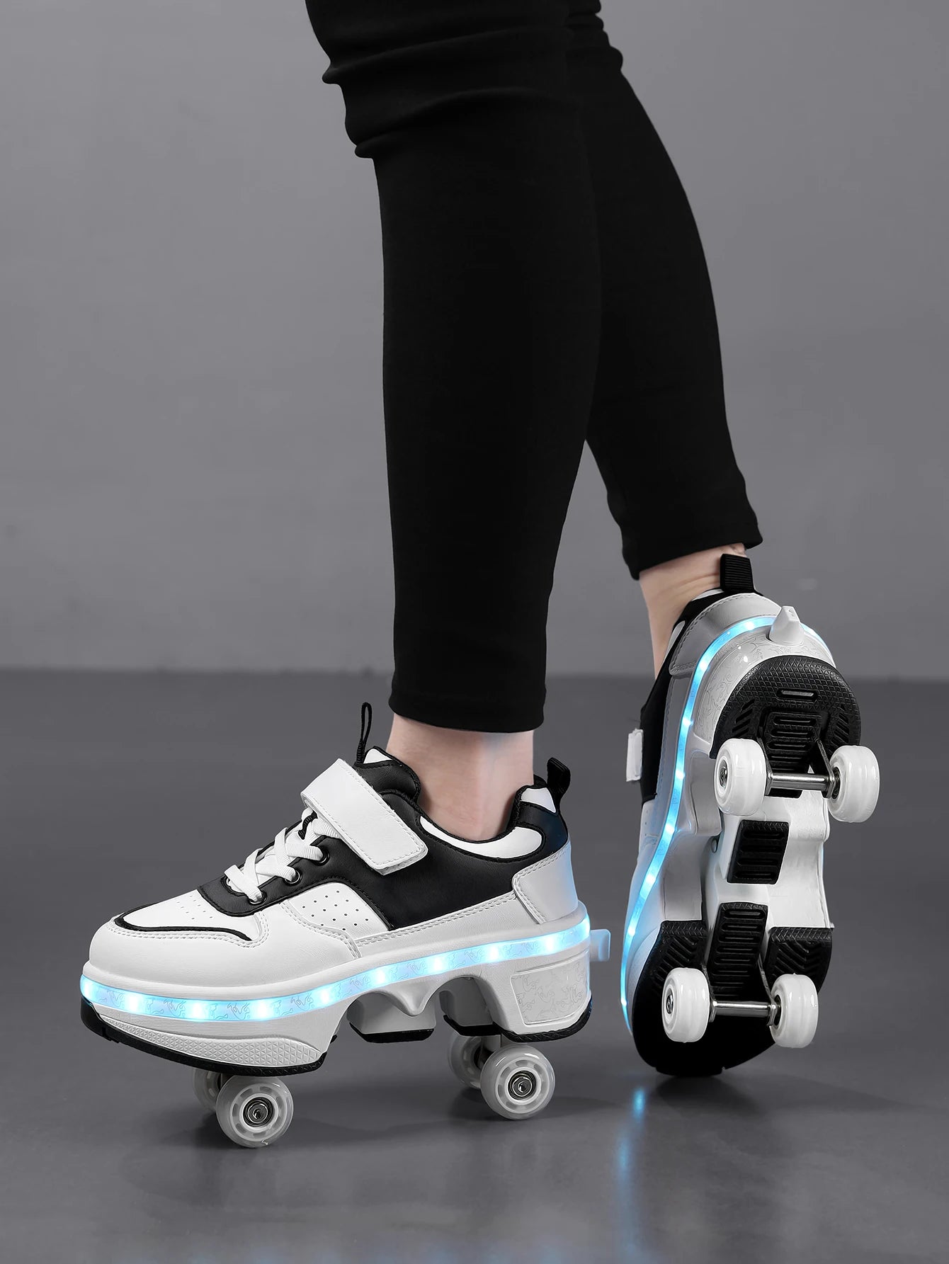 Kids Light-Up Roller Shoes – Automatic Bouncing Wheel Sneakers for Walking, Sports & Outdoor Play