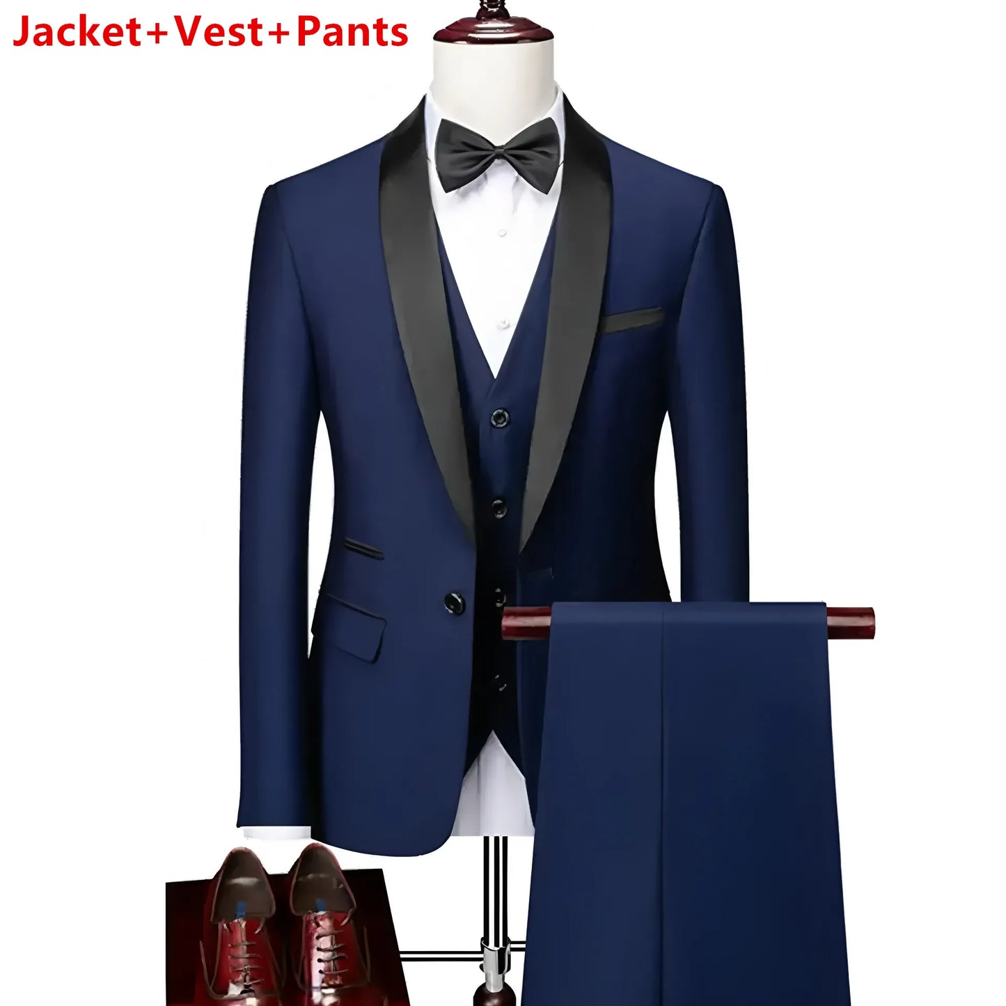 AMEHE Men’s Luxury 3-Piece Business & Formal Suit