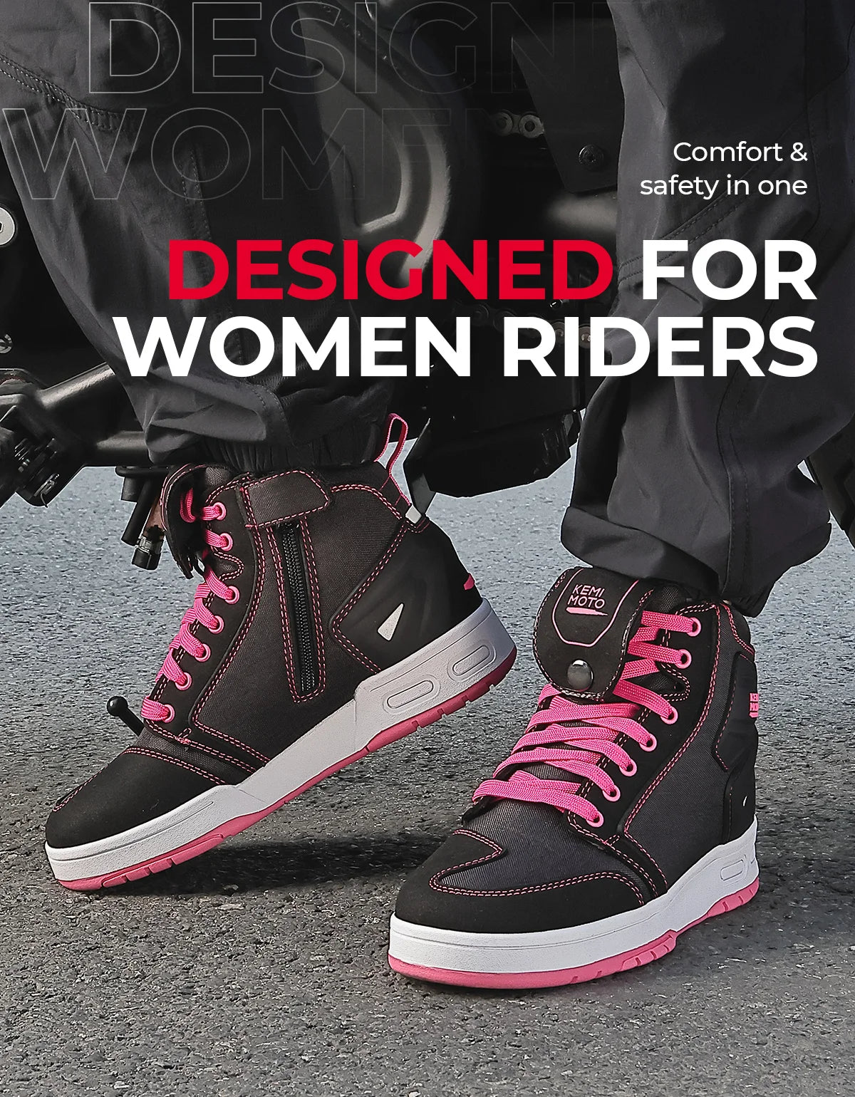 Women’s Motobike Shoes – Ankle & Toe Reinforced Safety