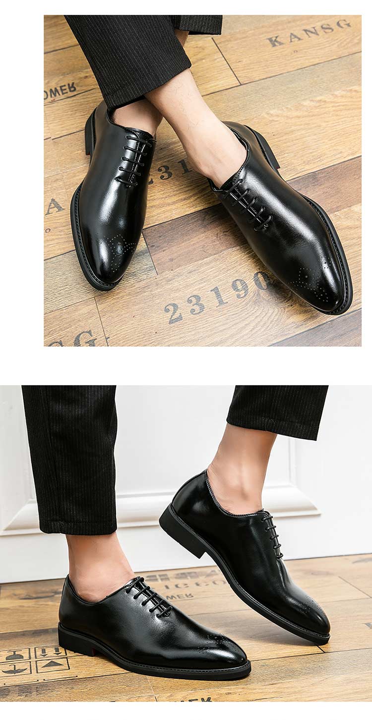 Classic Men’s Dress Shoes – Round-Toe Lace-Up Brogues