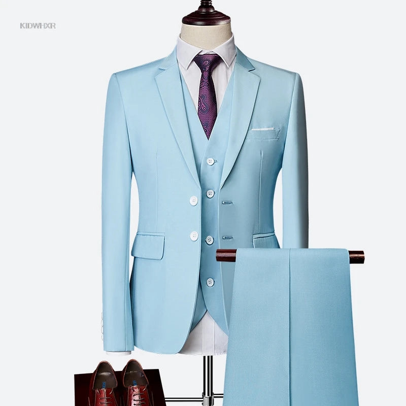 AMEHE Men’s Slim Business Suit Set