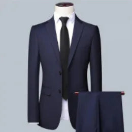 AMEHE Men’s Slim 2-Piece Formal Suit – Spring to Winter