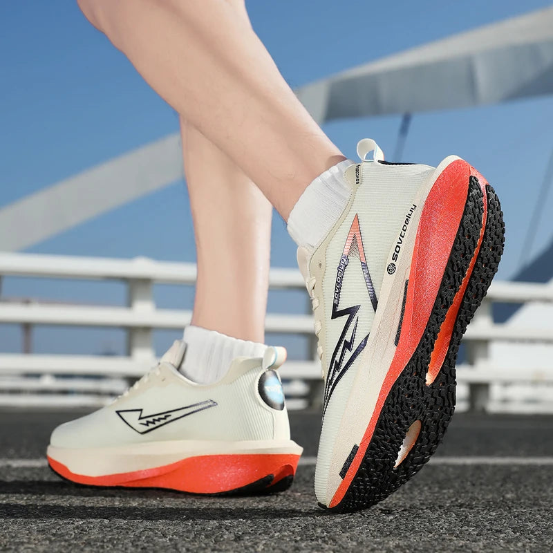 Carbon Plate Running Shoes – Lightweight Breathable Marathon Sneakers for Men & Women, Athletic Non-Slip Training Shoes