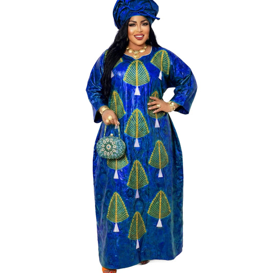 Women’s Embroidered Abaya Maxi Dress – Elegant Plus Size Party & Church Gown