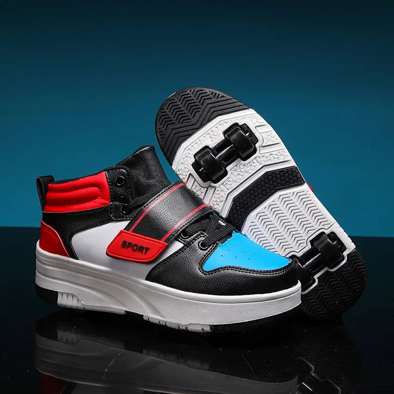 Boys & Girls 4-Wheel Skate Sneakers – Fashionable & Fun