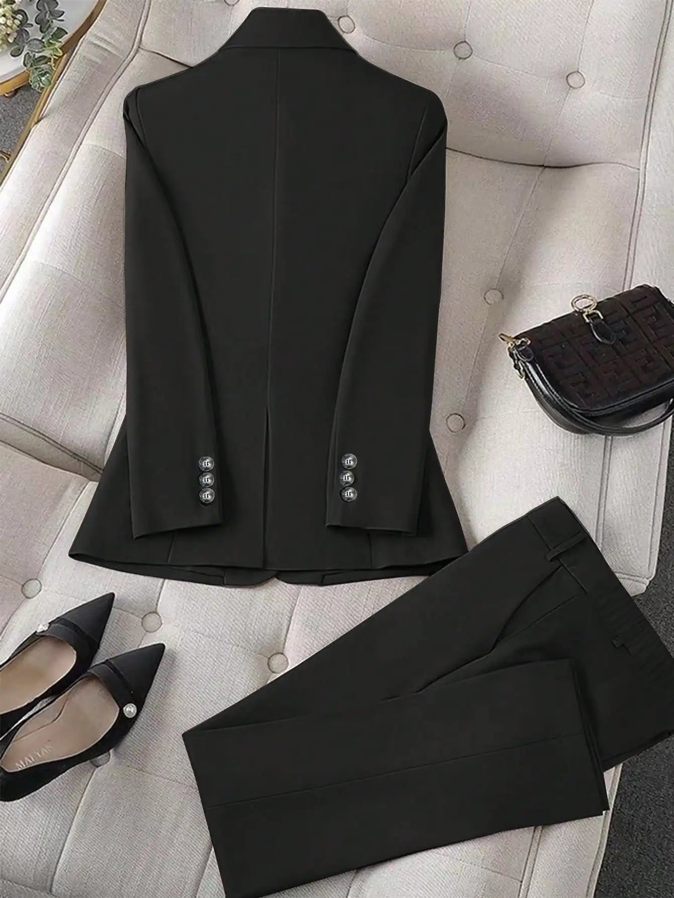AMEHE Women’s Single-Breasted 2-Piece Suit Set