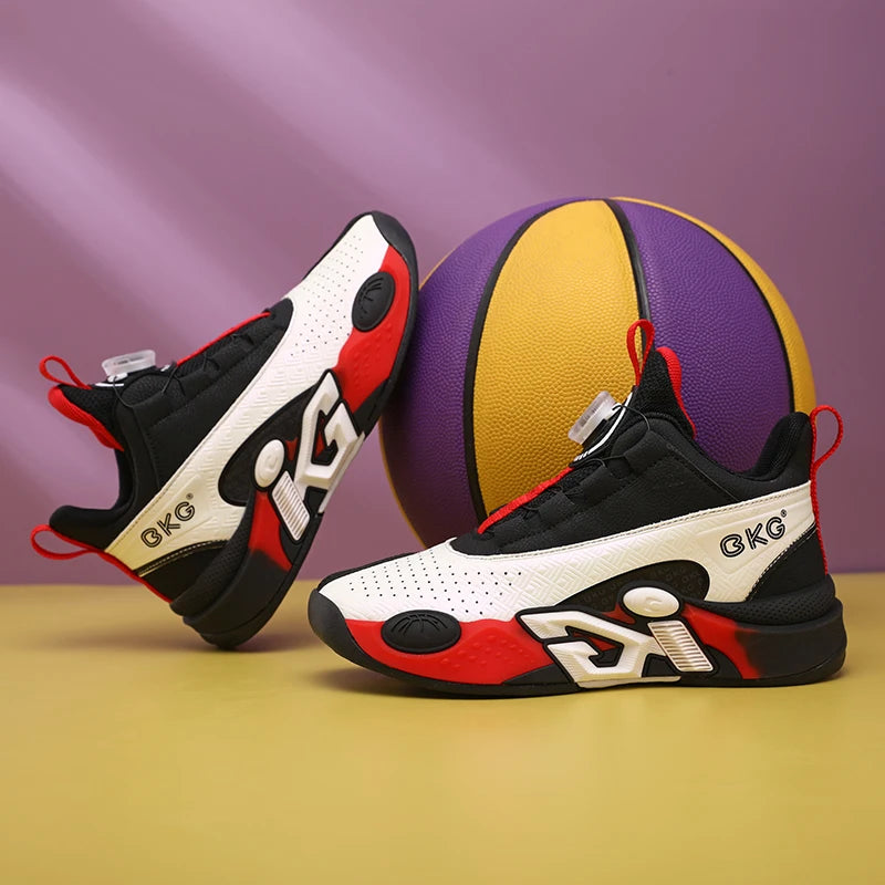 Children’s Youth Basketball Sneakers – Breathable Leather Footwear