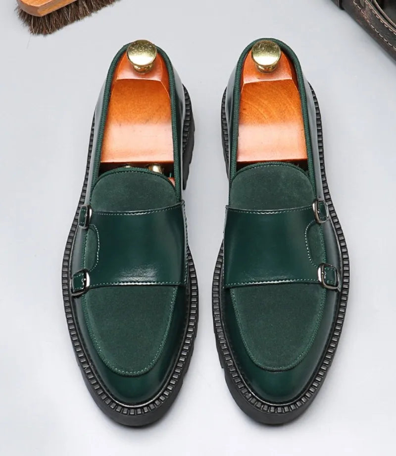 Classic Men’s Patchwork Dress Shoes – Elegant & Stylish
