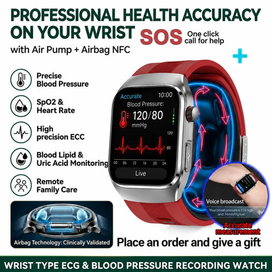 Smart Health Watch with ECG & Blood Pressure Monitoring – AMOLED Fitness Tracker Bracelet