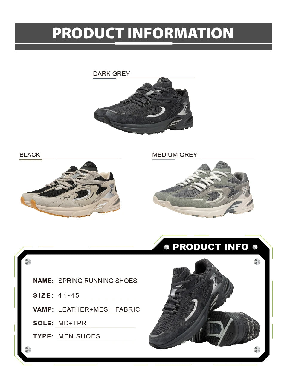 Men’s Running Shoes – Lightweight Breathable Mesh Sneakers for Walking, Training & Outdoor Sports