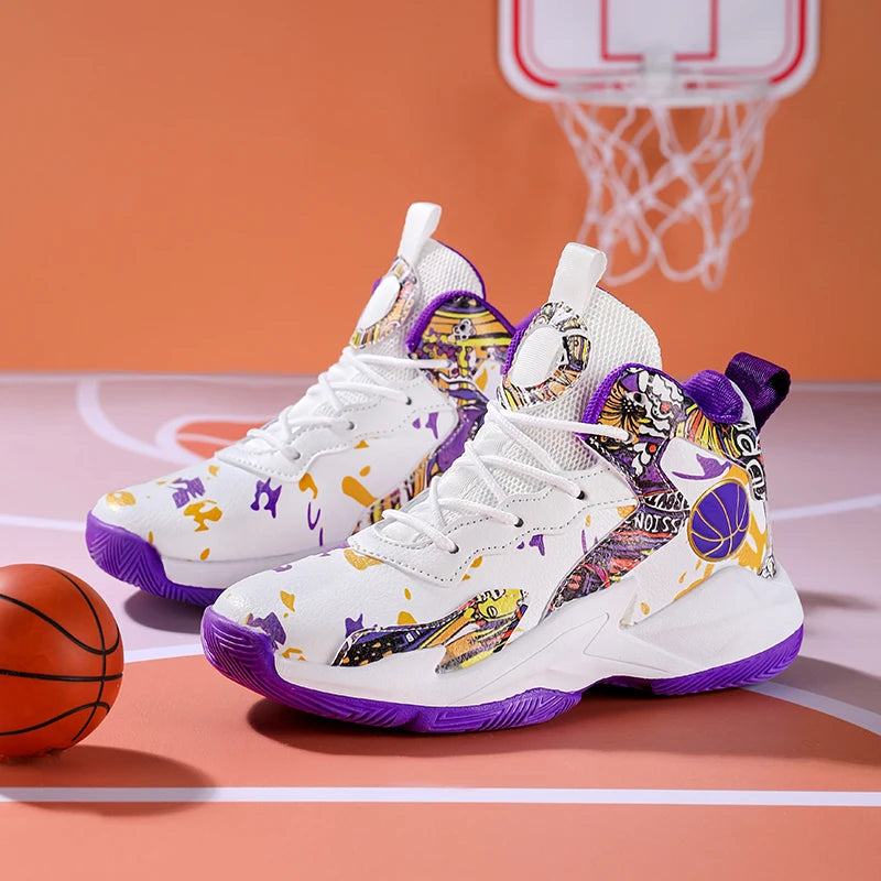 Children’s Basketball Shoes – High-Top, Anti-Slip Trainers