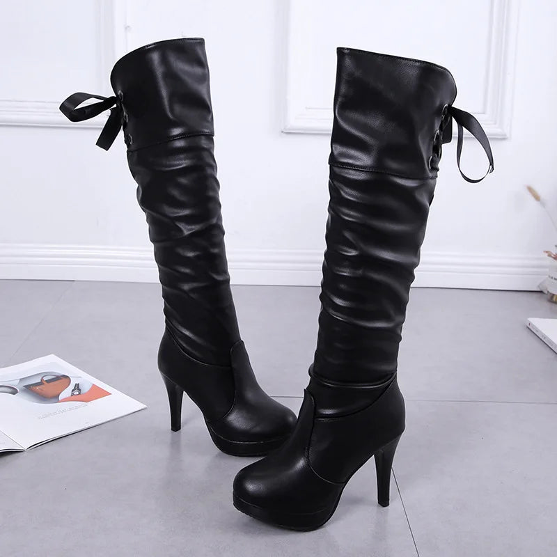 Ladies’ Autumn Boots – Soft Leather, Red Sole Luxury