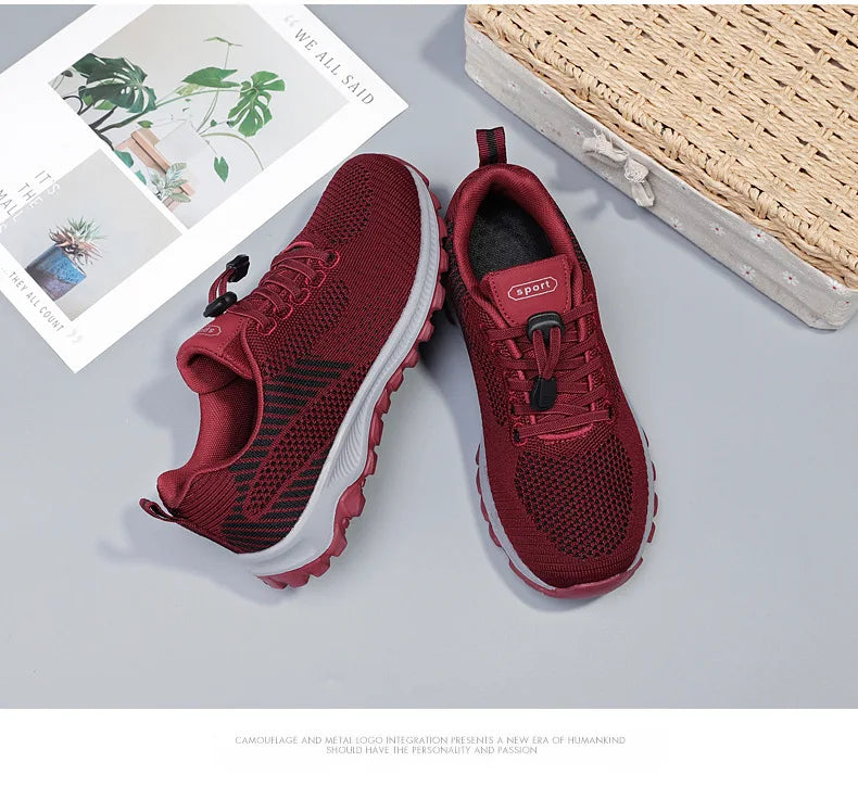 Women’s Platform Lace-Up Sneakers – Casual Running & Vulcanized Shoes