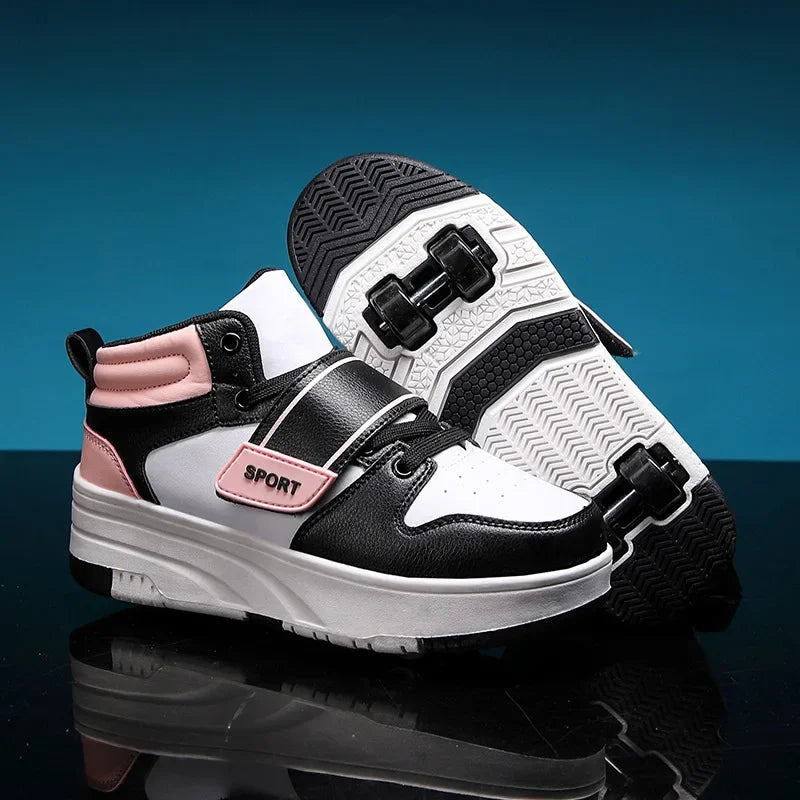 Boys & Girls 4-Wheel Skate Sneakers – Fashionable & Fun
