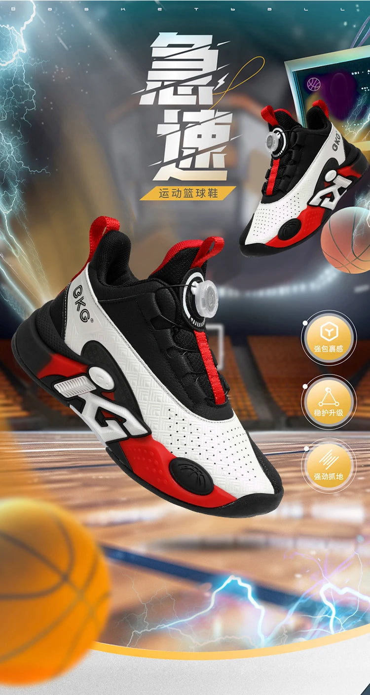 Children’s Youth Basketball Sneakers – Breathable Leather Footwear