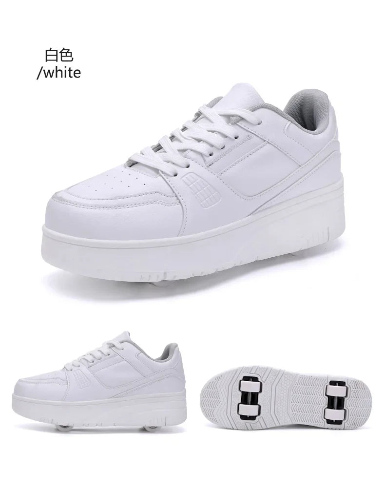 Boys & Girls 4-Wheel Skate Sneakers – Fashionable & Fun