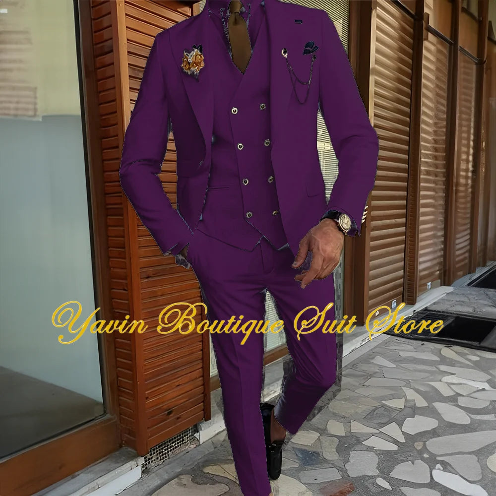 AMEHE Men’s Luxury 3-Piece Suit