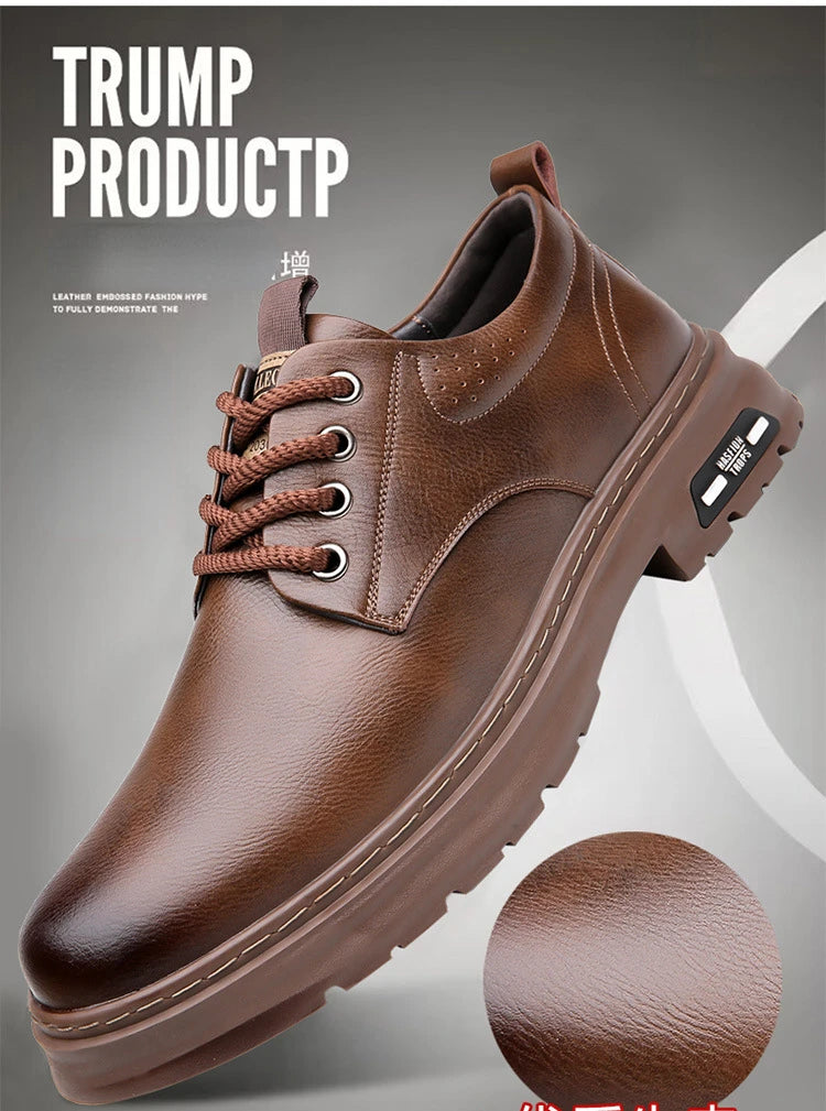 Men’s Retro Platform Loafers – Spring/Autumn Casual Shoes