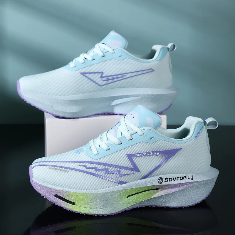 Carbon Plate Running Shoes – Lightweight Breathable Marathon Sneakers for Men & Women, Athletic Non-Slip Training Shoes