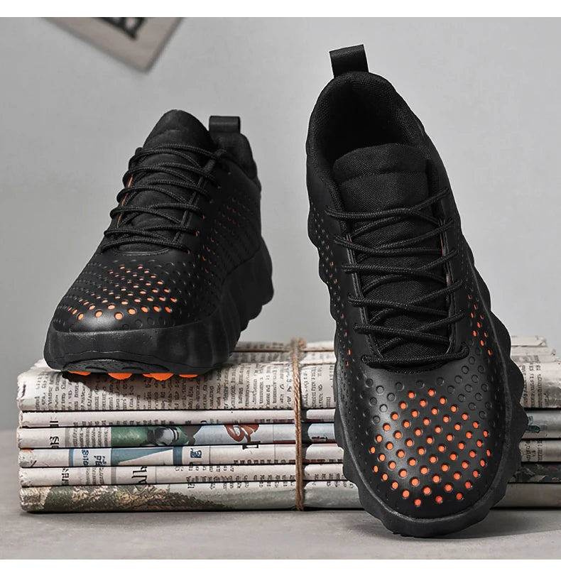 Men’s Cushioned Running Shoes – Breathable Thick Sole Non-Slip Sneakers