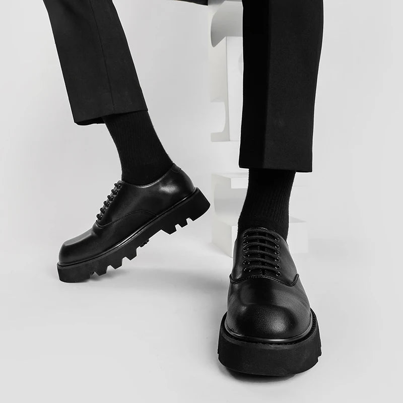 Men’s Summer Business Shoes – Solid Color Leather Low-Tops