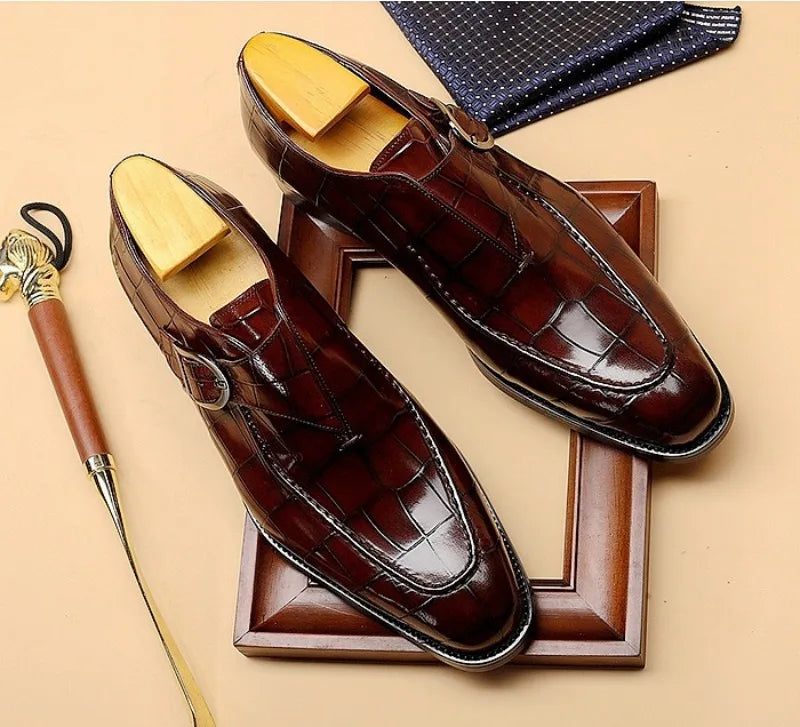 Men’s Business Oxford Shoes – Retro Carved Leather, Large Size