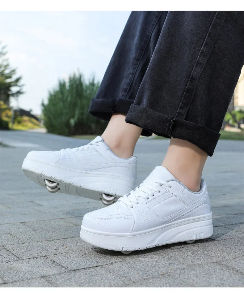 Boys & Girls 4-Wheel Skate Sneakers – Fashionable & Fun