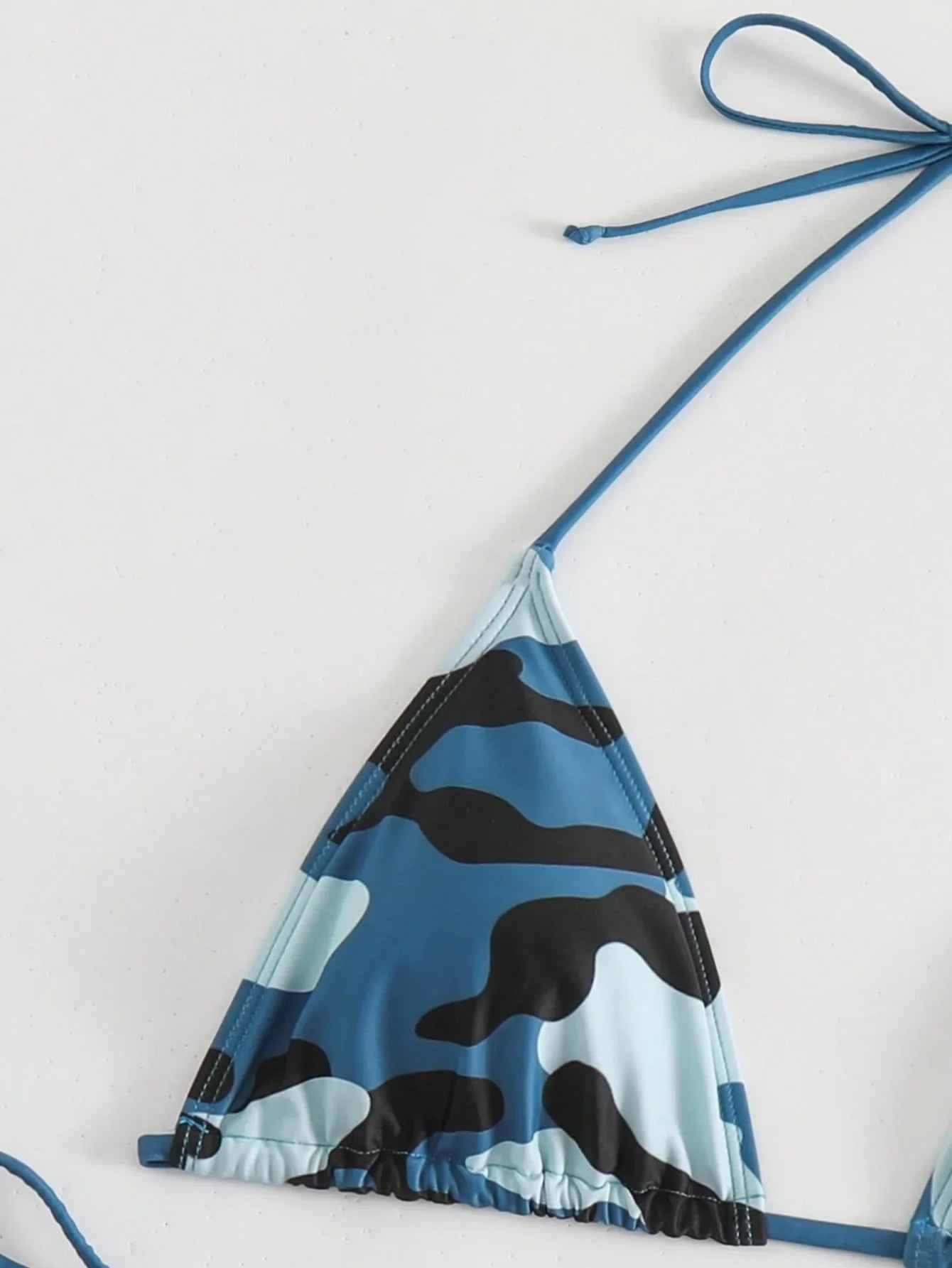 AMEHE Camouflage Print Lace-Up Thong Bikini Set