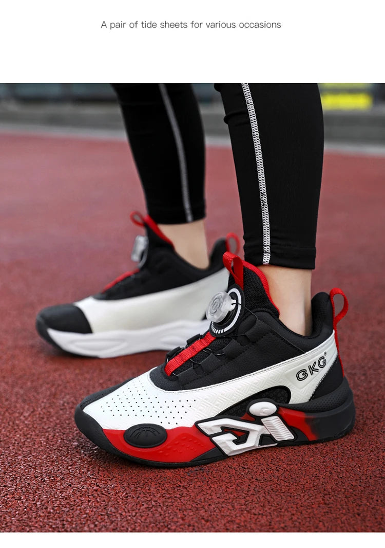 Children’s Youth Basketball Sneakers – Breathable Leather Footwear