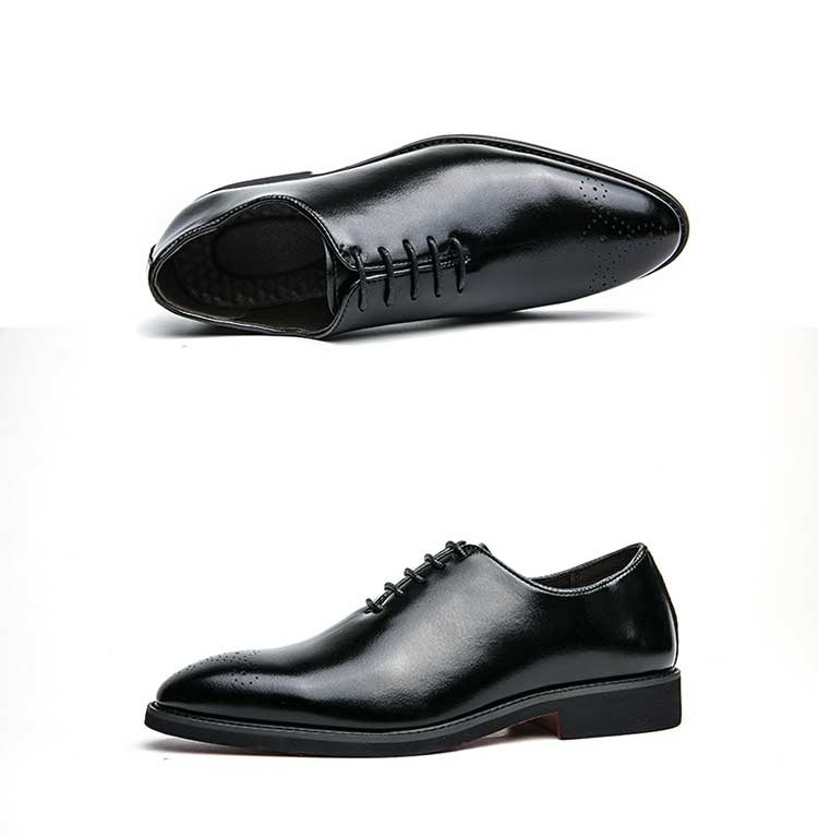Classic Men’s Dress Shoes – Round-Toe Lace-Up Brogues