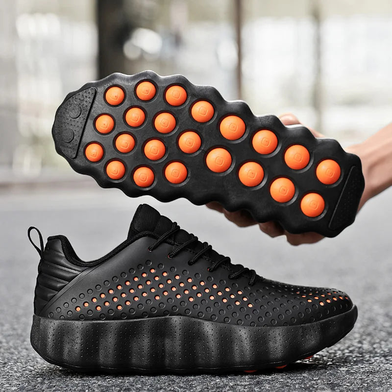 Men’s Cushioned Running Shoes – Breathable Thick Sole Non-Slip Sneakers