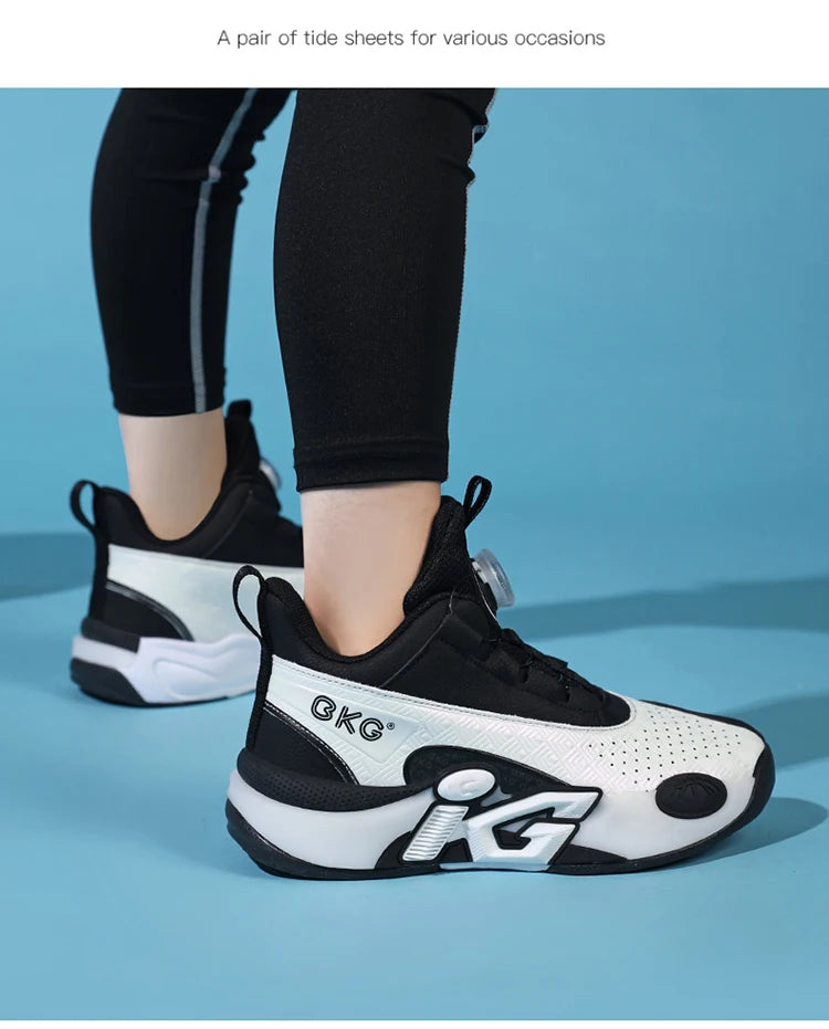 Children’s Youth Basketball Sneakers – Breathable Leather Footwear