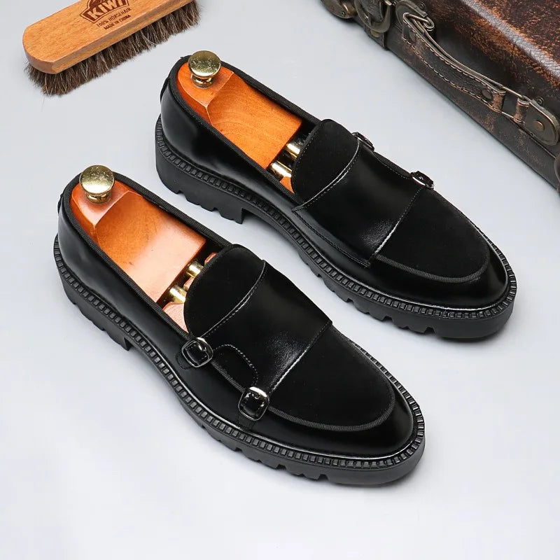 Classic Men’s Patchwork Dress Shoes – Elegant & Stylish