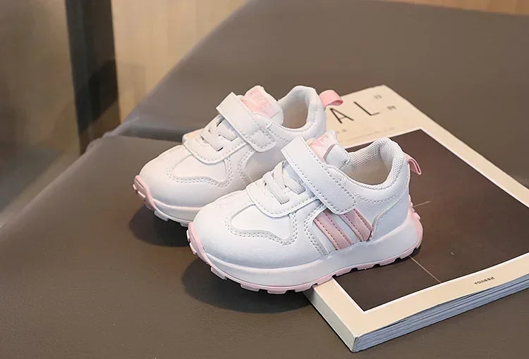 Kids’ Casual Running Shoes – Soft Sole, Hook & Loop, Breathable Sneakers