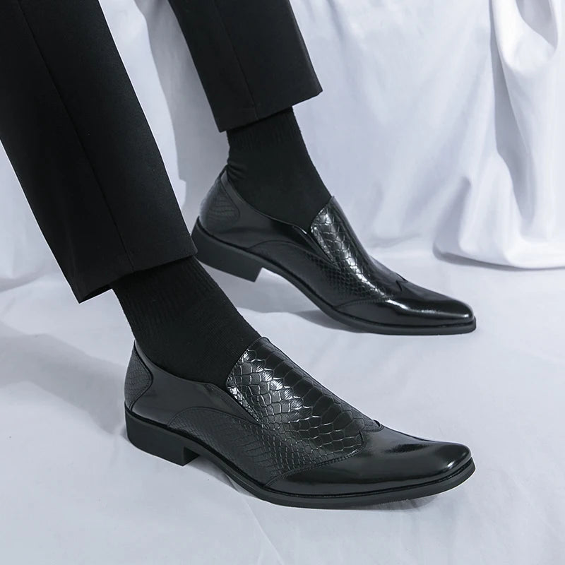 Men’s Shiny Leather Chelsea Shoes – Elegant & Versatile Footwear