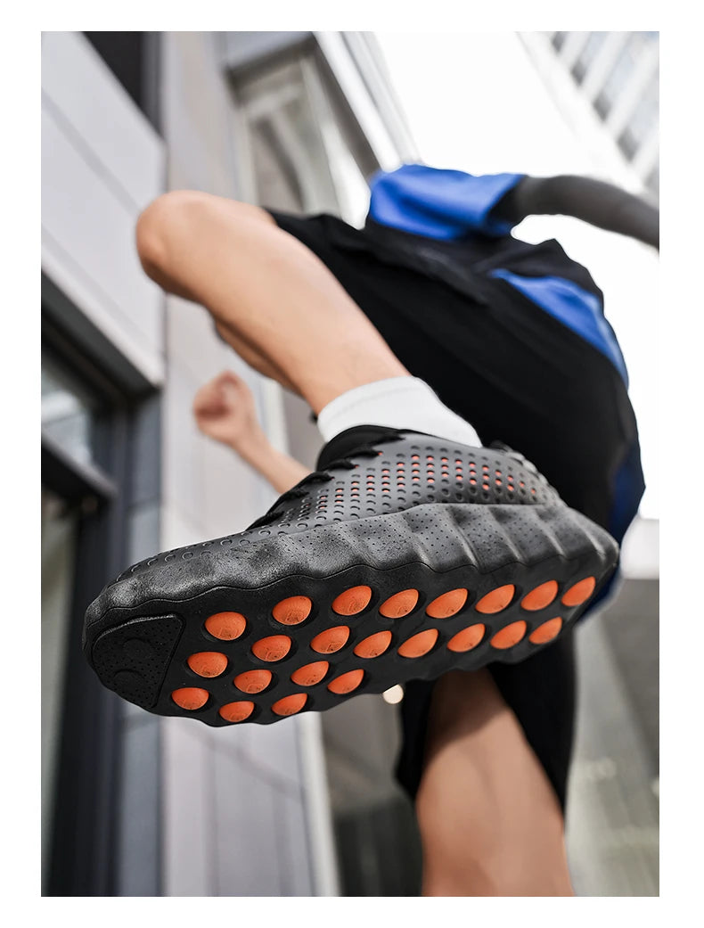 Men’s Cushioned Running Shoes – Breathable Thick Sole Non-Slip Sneakers