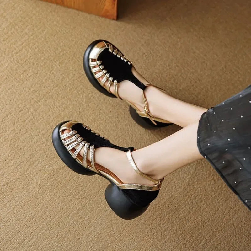 Ladies’ Comfortable Summer Sandals – Trendy Buckle Flats