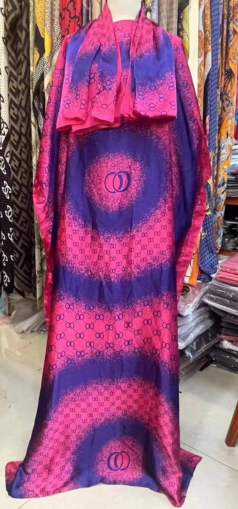 Women’s Elegant Printed Kaftan Maxi Dress – Luxury Long Modest Abaya Style