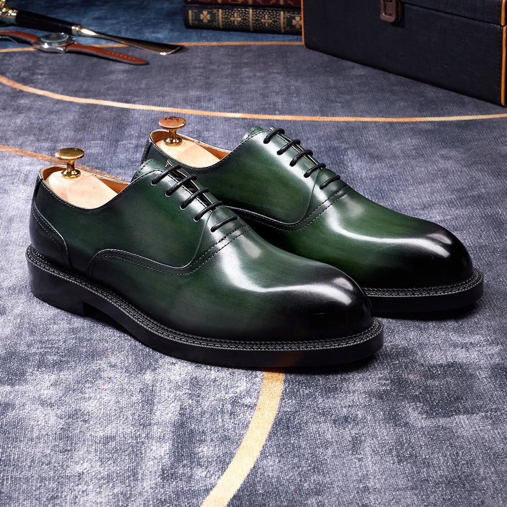 Men’s Formal Office Shoes – Solid Color Oxford Leather