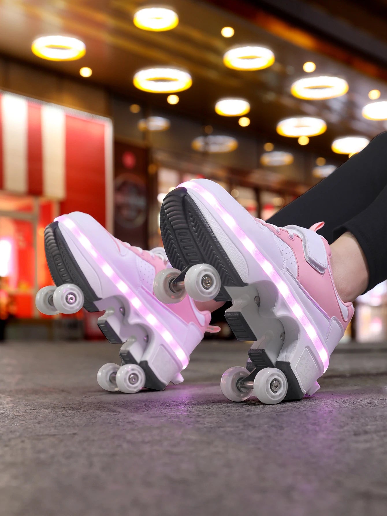 Kids Light-Up Roller Shoes – Automatic Bouncing Wheel Sneakers for Walking, Sports & Outdoor Play